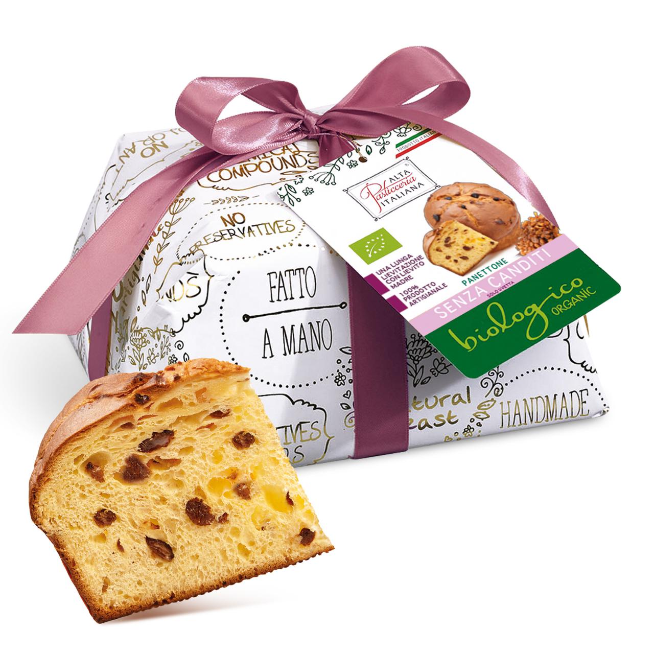 ORGANIC PANETTONE WITHOUT CANDIED CITRUS FRUIT INCARTO ORO